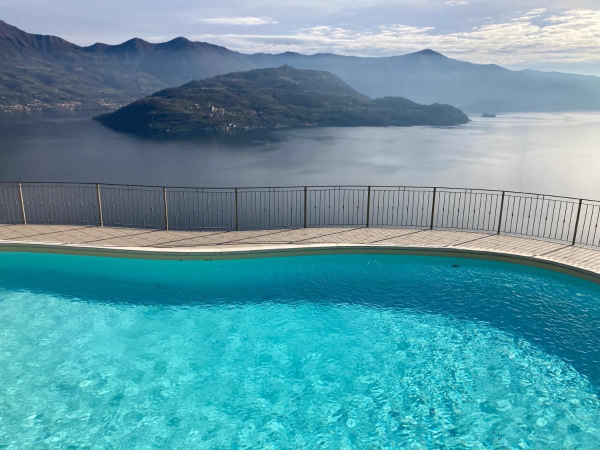 Appartamento Grande Terrazza Vista Lago Parzanica Bagian luar foto